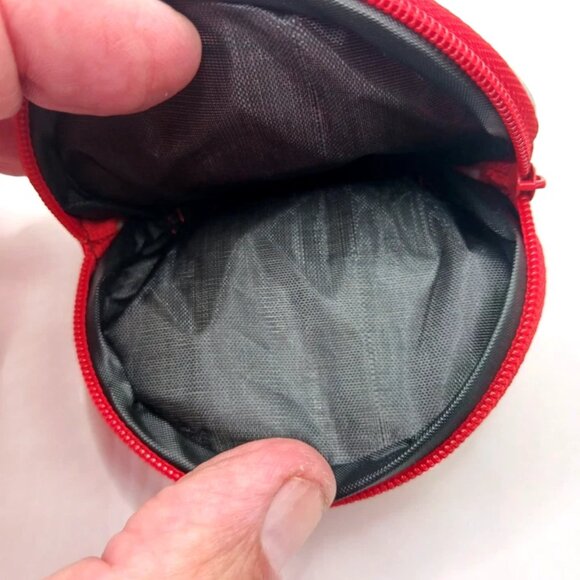 Red Womens Small Zippered Wallet - Purse Chinese Satin Floral 4x 5 - Picture 4 of 6